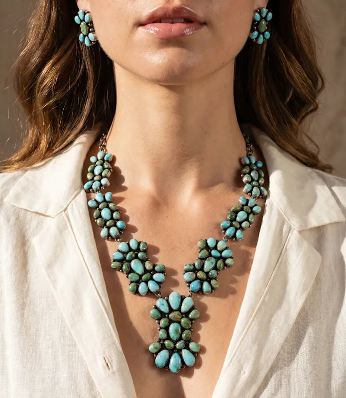 Sonoran Gold Turquoise Necklace And Earring Set made by Karen Kane