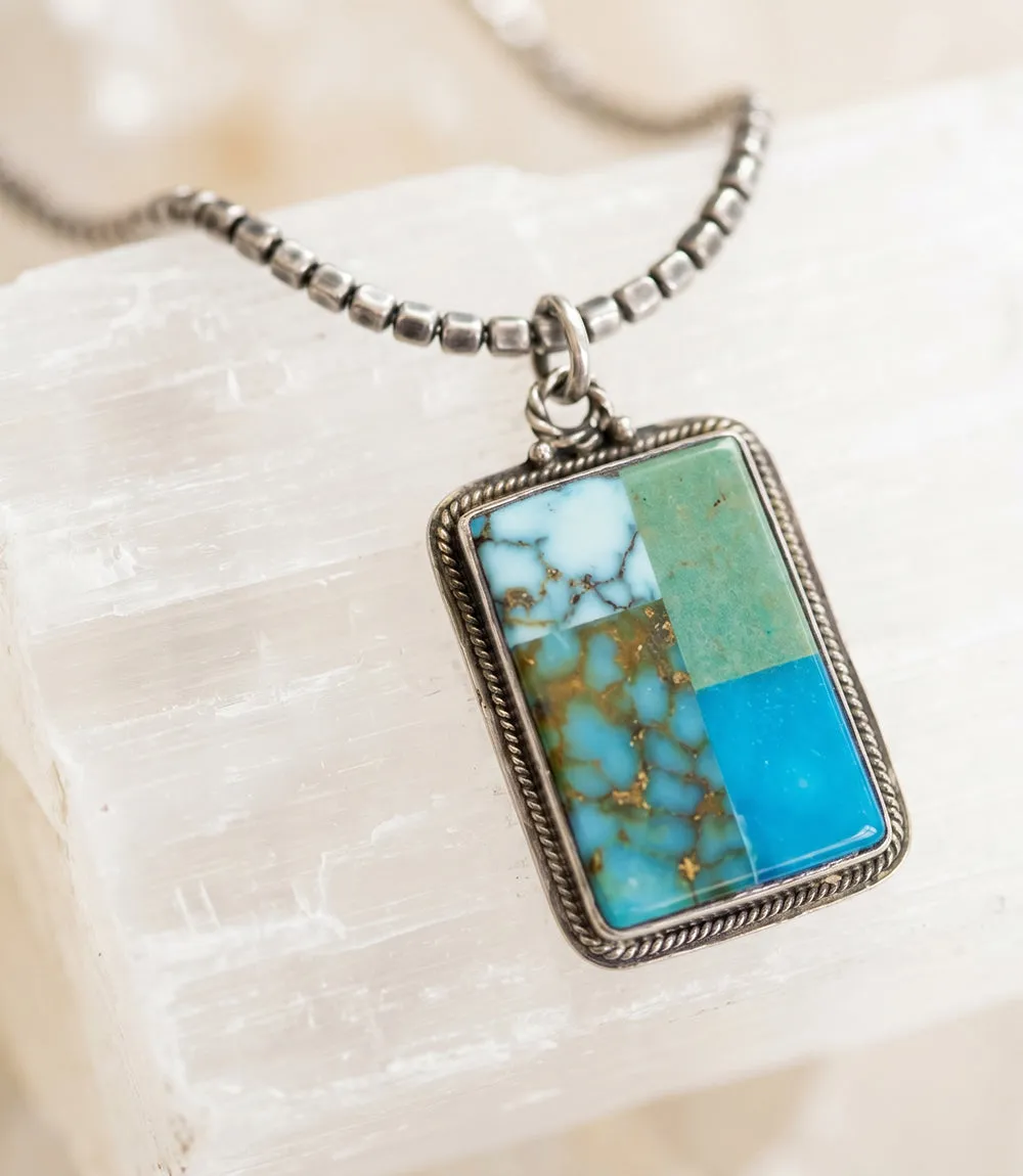Embellished Multi Turquoise Inlay Pendant Necklace sold by Karen Kane product image thumbnail 3