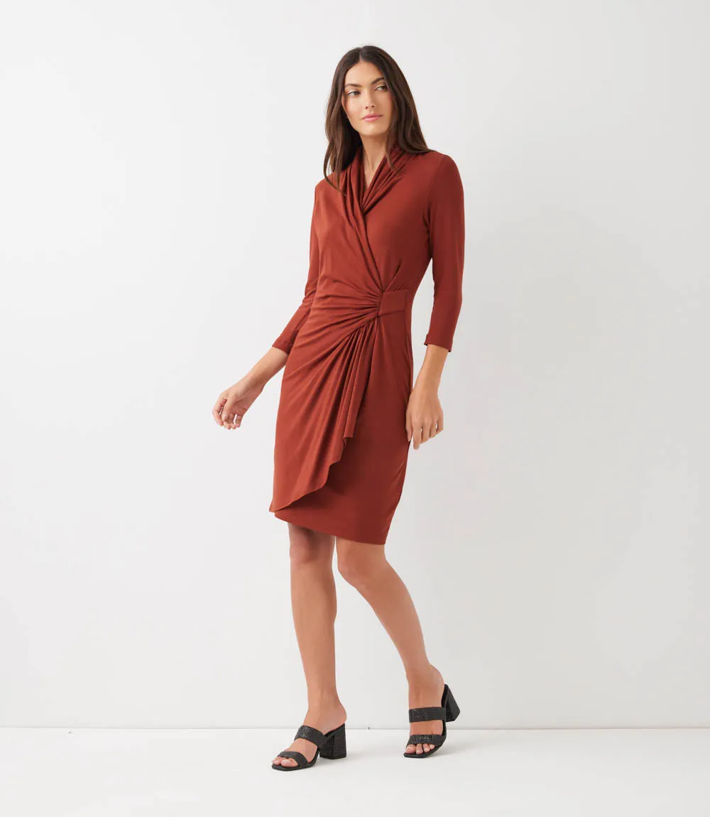 3/4 Sleeve Cascade Wrap Dress sold by Karen Kane product image thumbnail 3