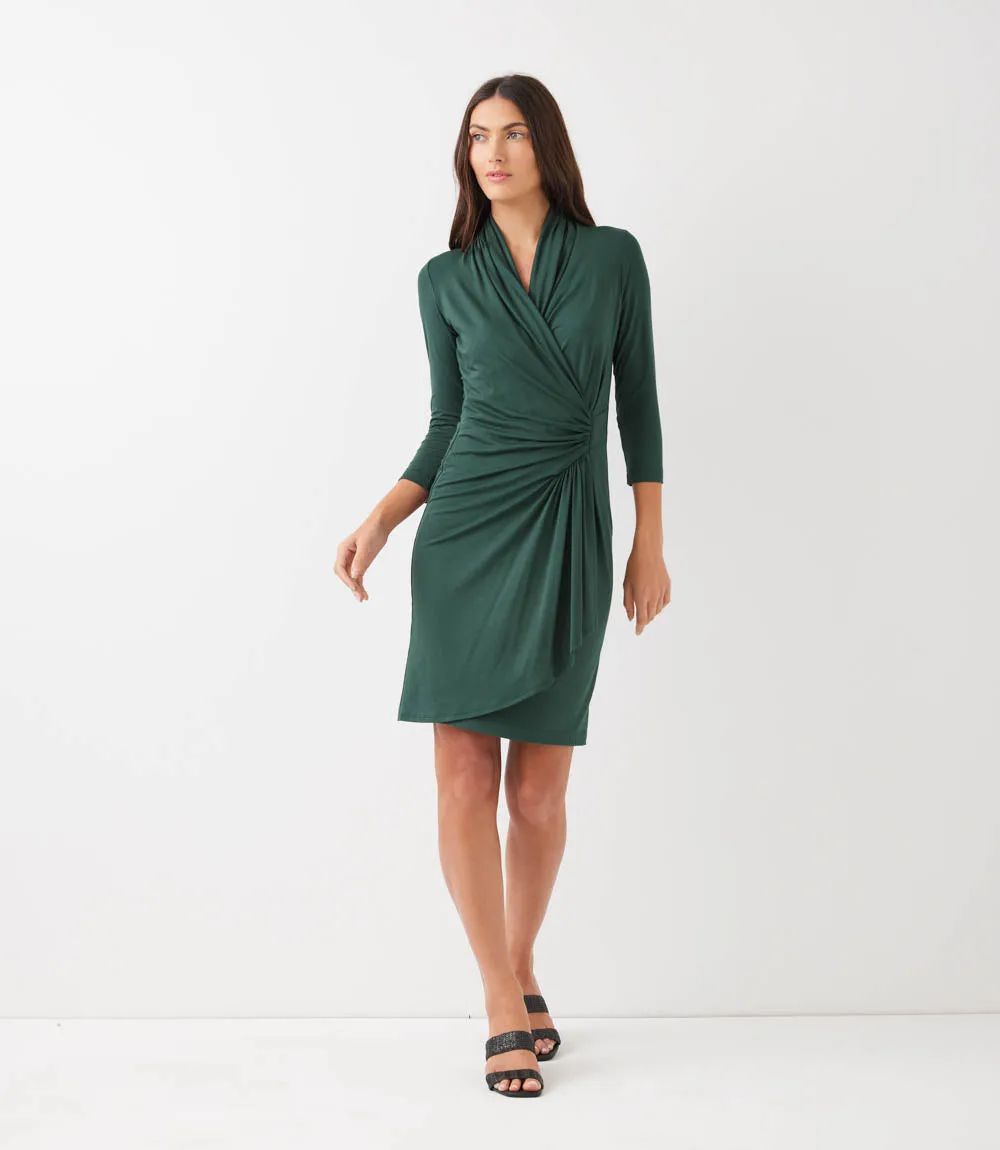 3/4 Sleeve Cascade Wrap Dress sold by Karen Kane product image thumbnail 3