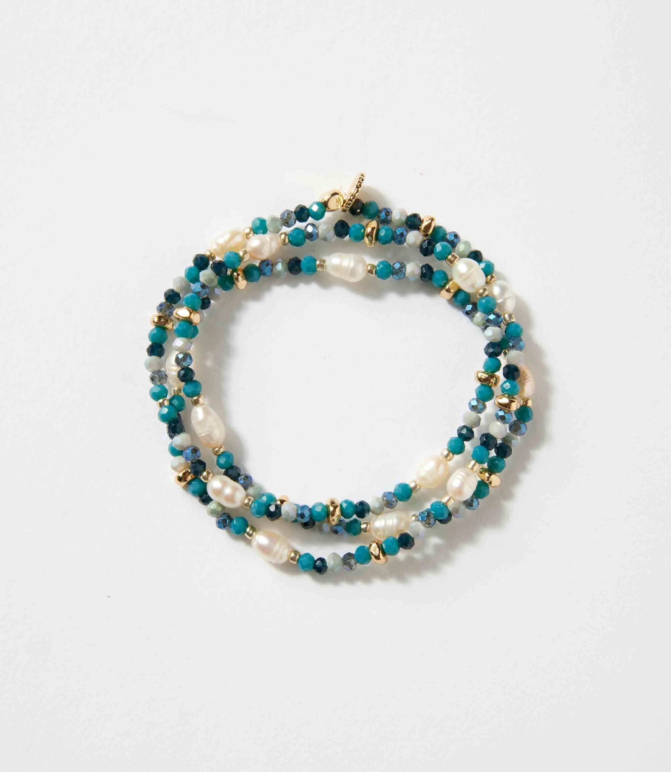Beaded Gemstone And Pearl Stretch Bracelet sold by Karen Kane product image thumbnail 3