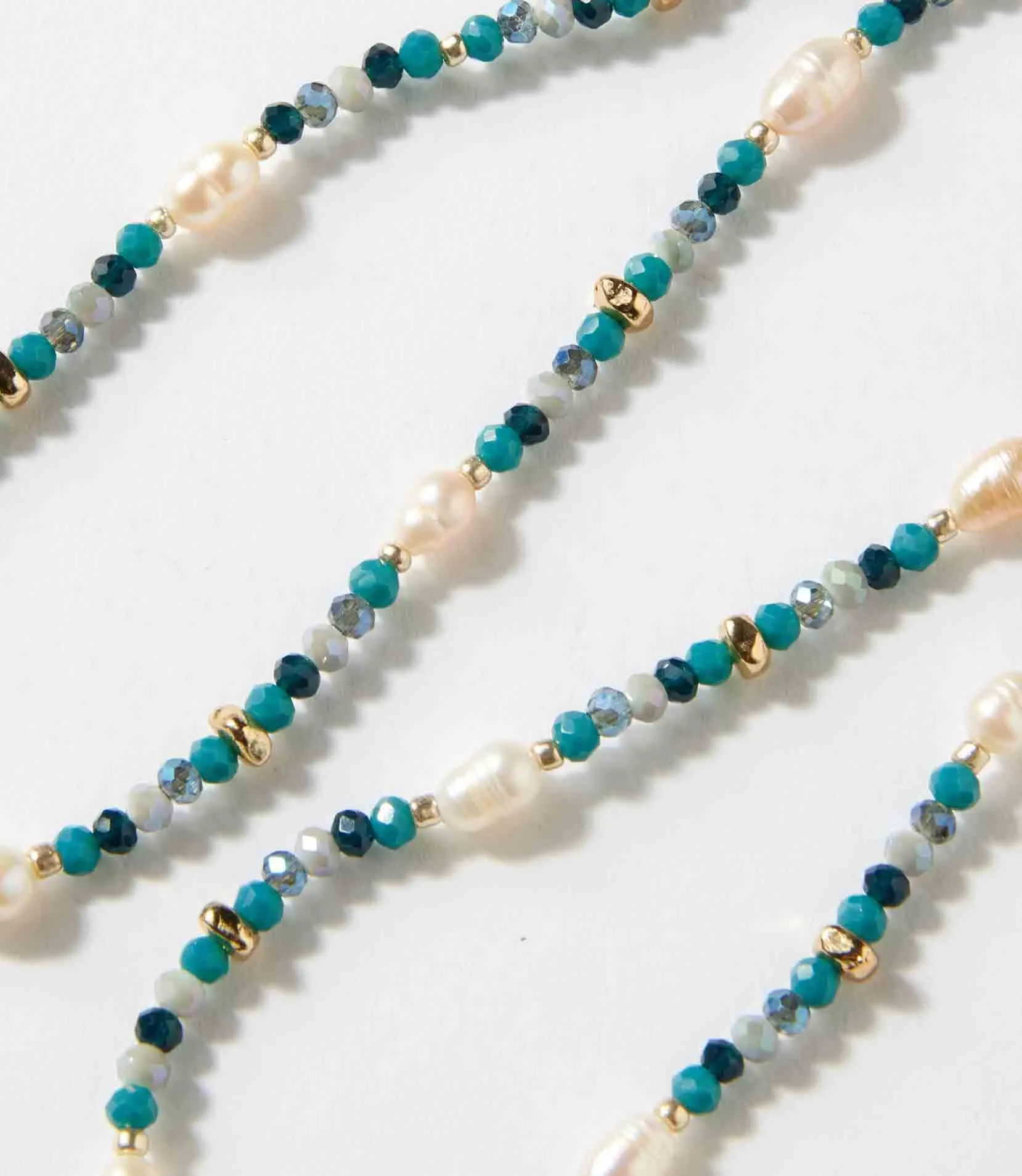 Beaded Gemstone And Pearl Stretch Bracelet sold by Karen Kane product image thumbnail 4
