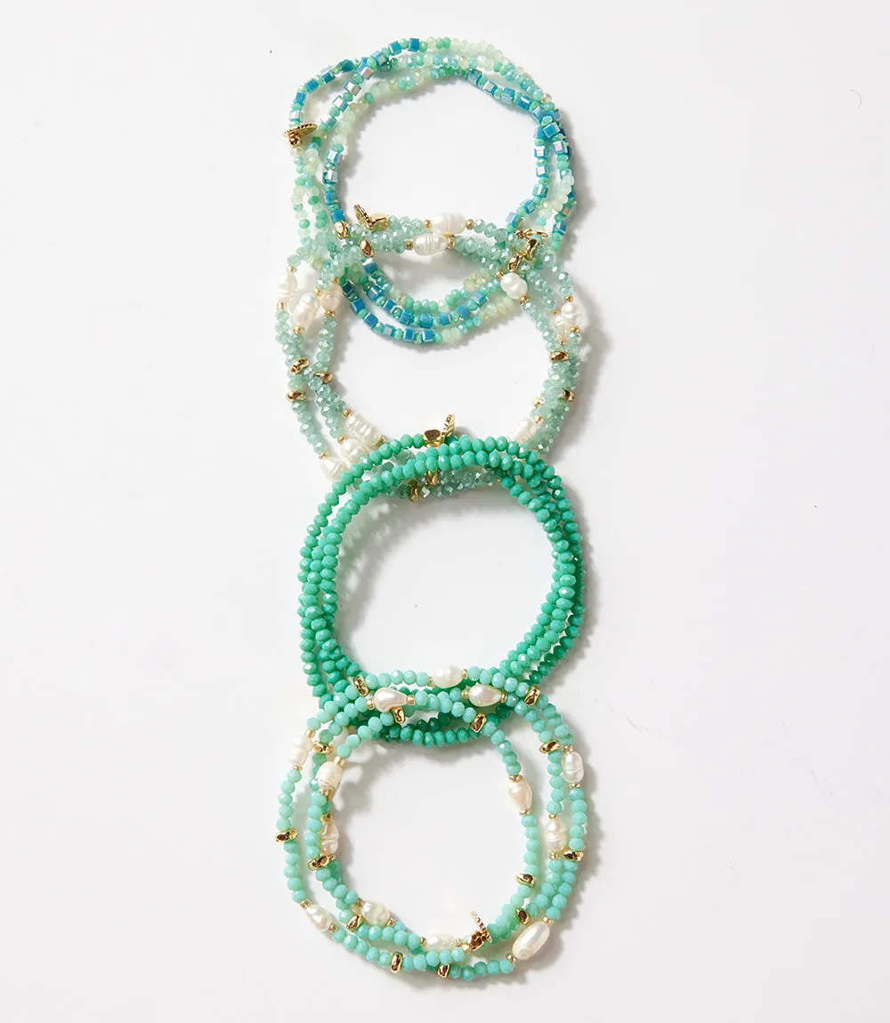Beaded Gemstone And Pearl Stretch Bracelet sold by Karen Kane product image thumbnail 5