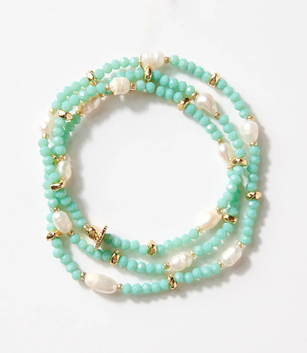 Beaded Gemstone And Pearl Stretch Bracelet sold by Karen Kane product image thumbnail 4