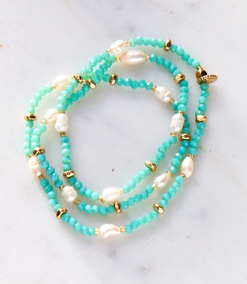 Beaded Gemstone And Pearl Stretch Bracelet sold by Karen Kane product image thumbnail 2