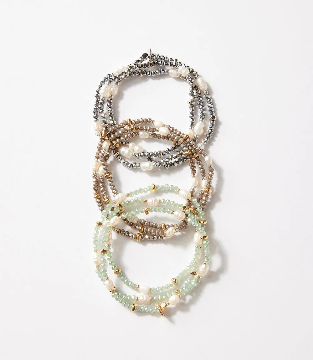 Beaded Gemstone And Pearl Stretch Bracelet sold by Karen Kane product image thumbnail 4