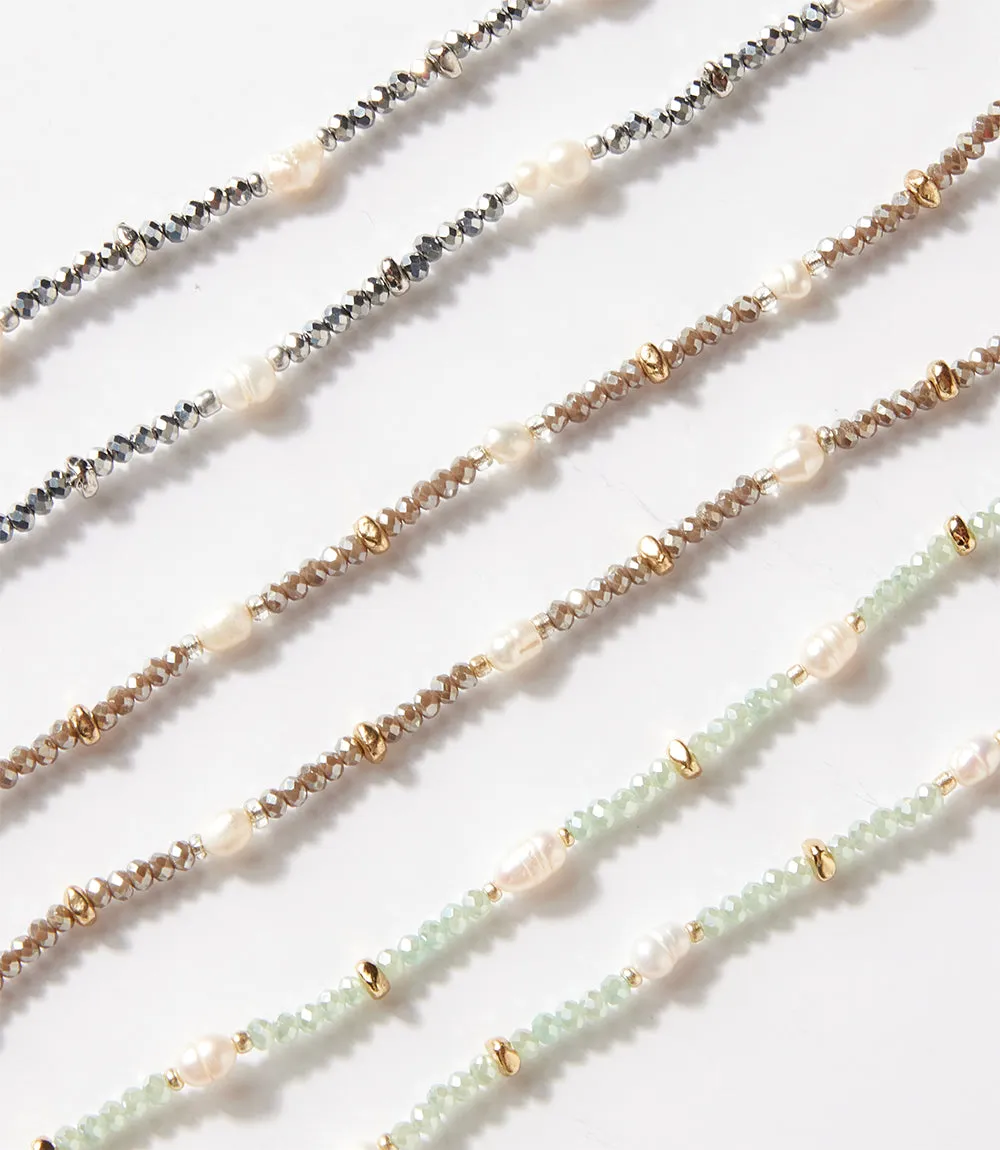 Beaded Gemstone And Pearl Stretch Bracelet sold by Karen Kane product image thumbnail 3