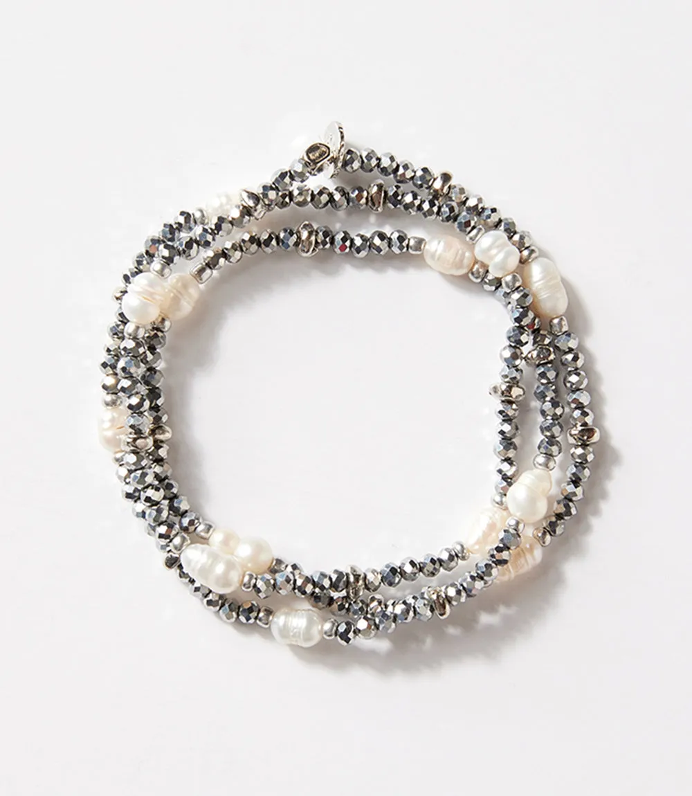 Beaded Gemstone And Pearl Stretch Bracelet sold by Karen Kane product image thumbnail 2
