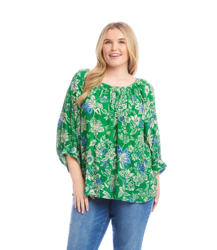 Plus Size Blouson Sleeve Top made by Karen Kane