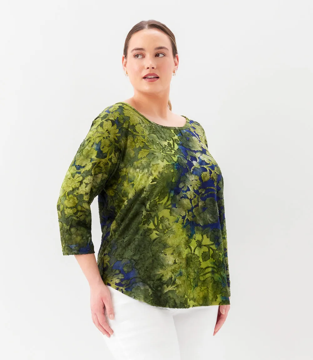 Plus Size 3/4 Sleeve Burnout Shirttail Top sold by Karen Kane product image thumbnail 2