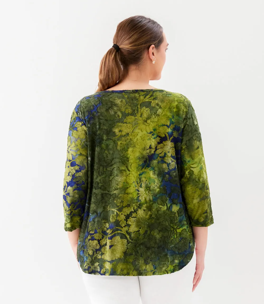 Plus Size 3/4 Sleeve Burnout Shirttail Top sold by Karen Kane product image thumbnail 3