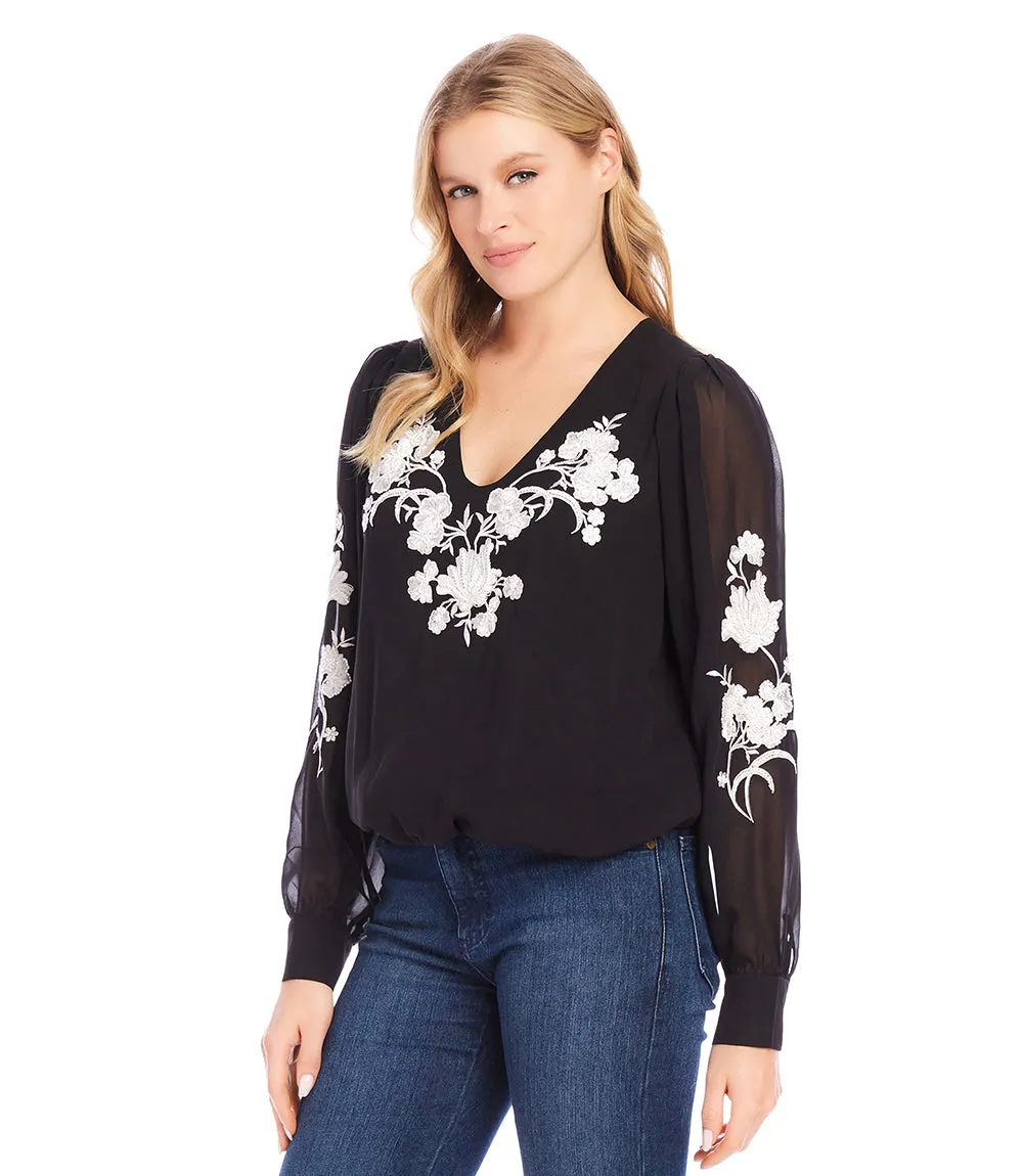 Embellished Blouson Top sold by Karen Kane product image thumbnail 3