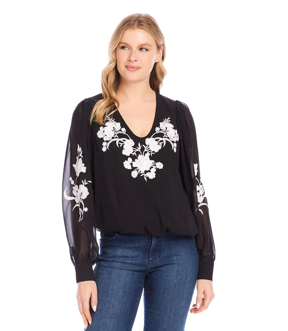 Embellished Blouson Top sold by Karen Kane product image thumbnail 2