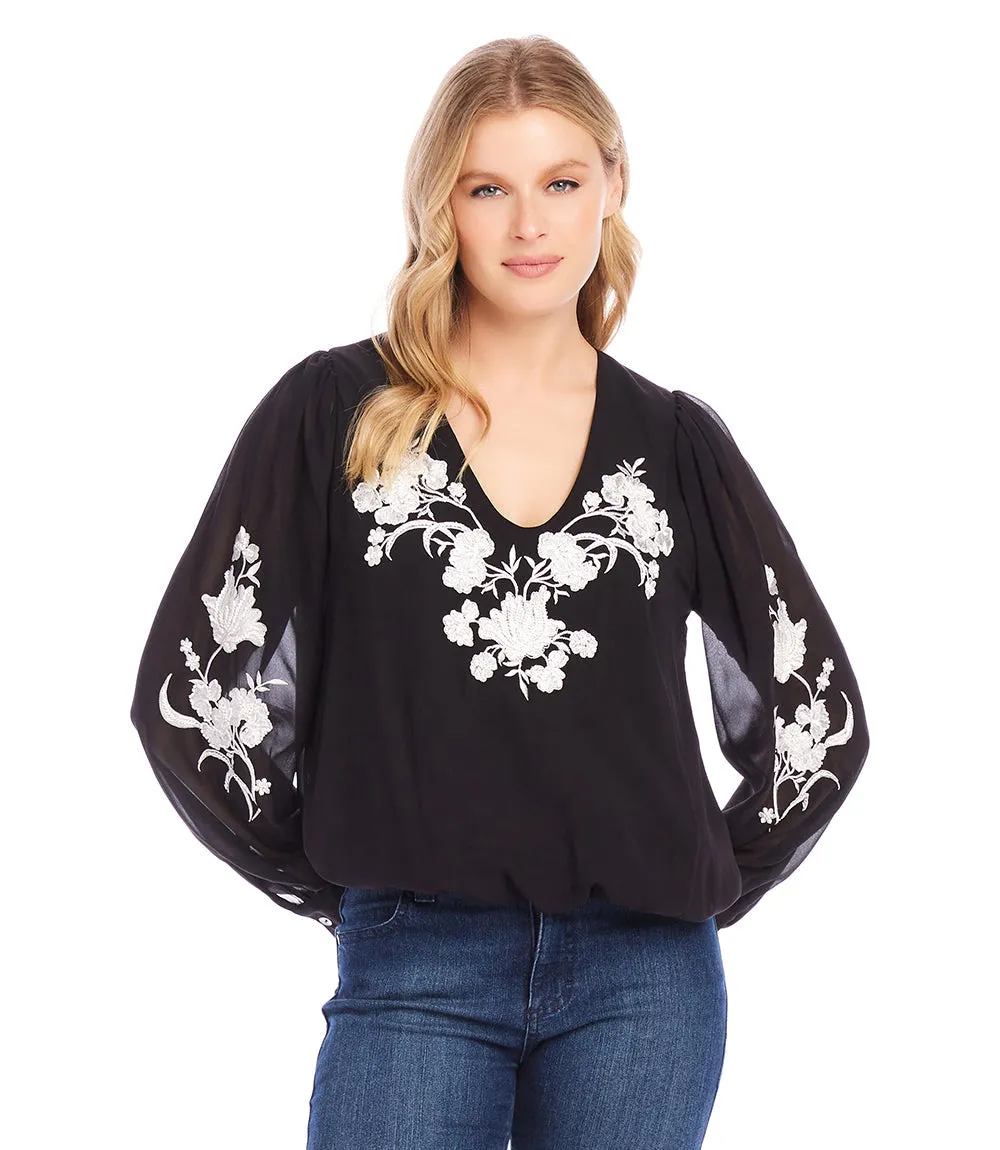 Embellished Blouson Top sold by Karen Kane product image thumbnail 5