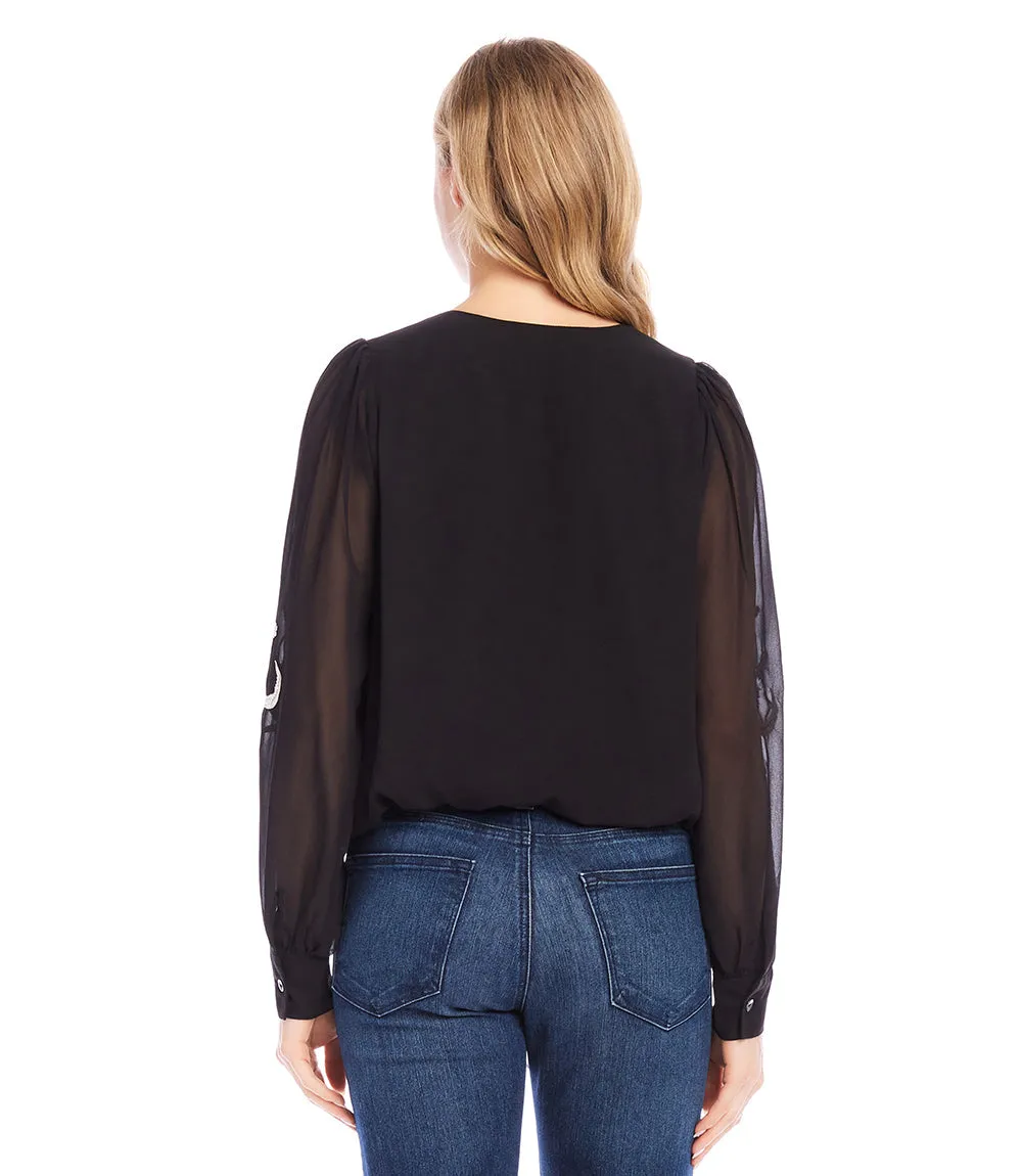 Embellished Blouson Top sold by Karen Kane product image thumbnail 4