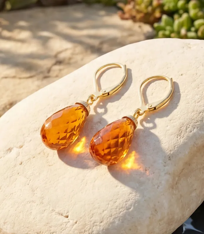 Amber Earrings made by Karen Kane
