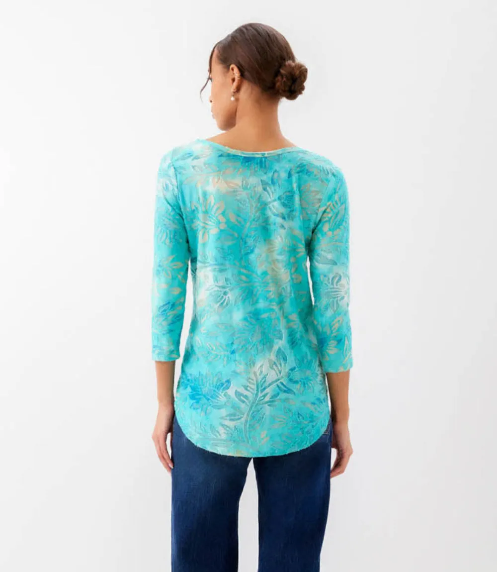 3/4 Sleeve Burnout Shirttail Top sold by Karen Kane product image thumbnail 3