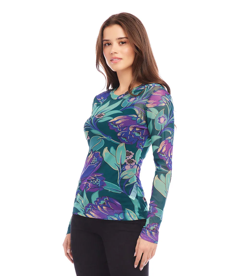 Long Sleeve Mesh Top sold by Karen Kane product image thumbnail 3
