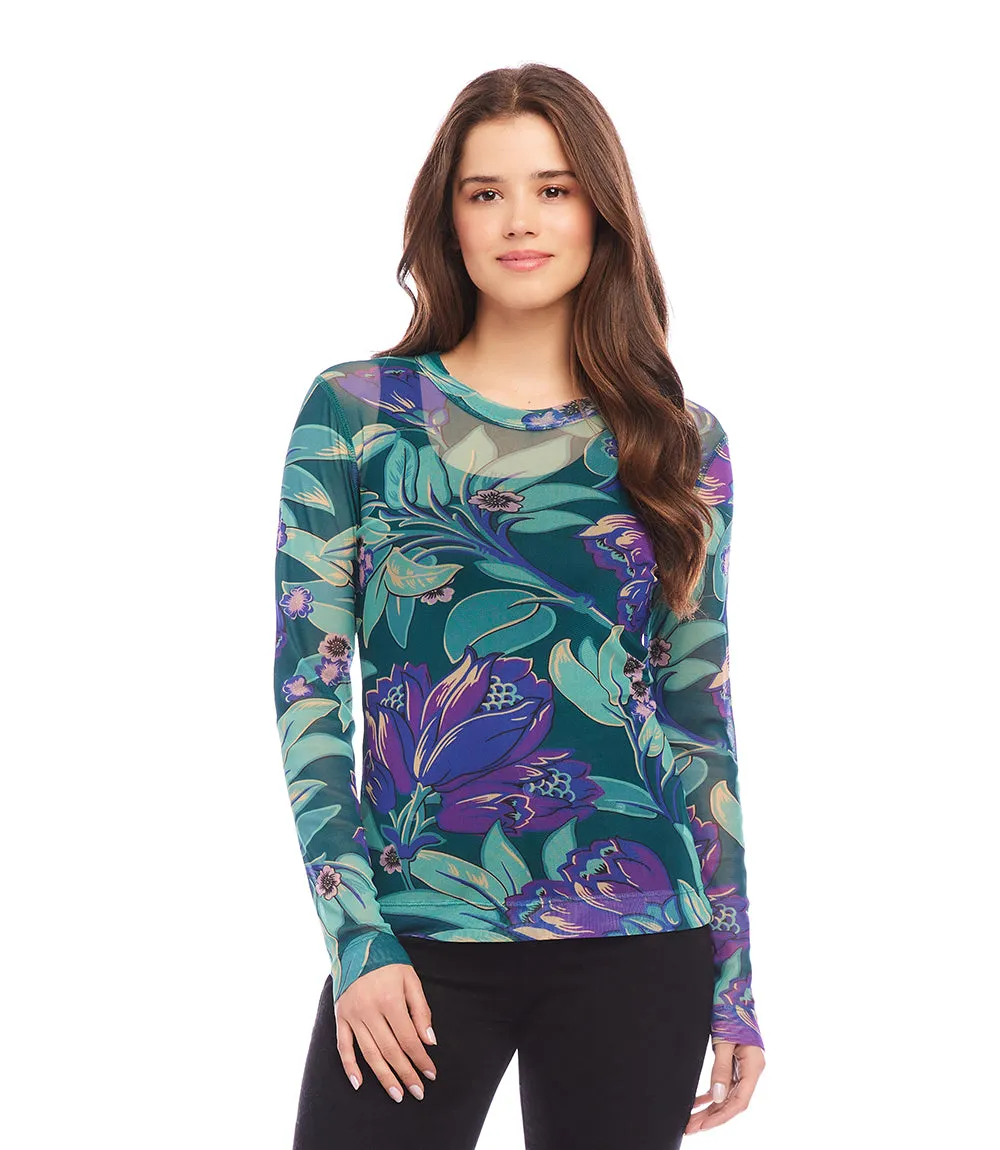 Long Sleeve Mesh Top sold by Karen Kane product image thumbnail 2