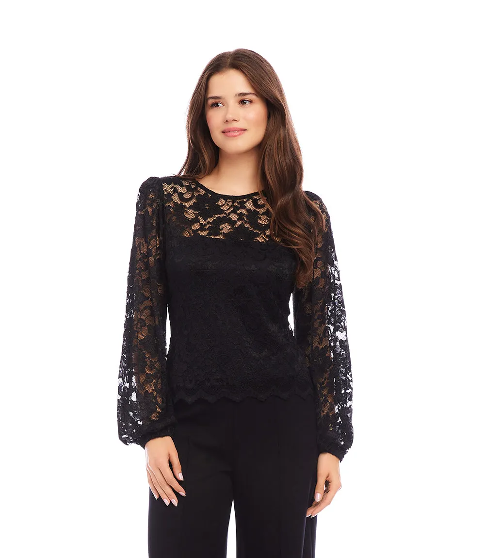 Blouson Sleeve Lace Top sold by Karen Kane product image thumbnail 3