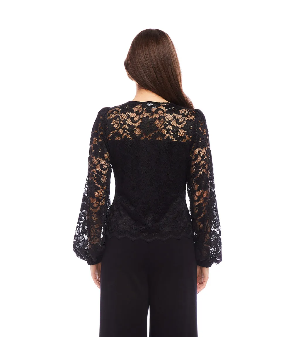 Blouson Sleeve Lace Top sold by Karen Kane product image thumbnail 5