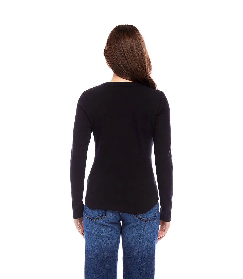 Long Sleeve Crew Neck Tee sold by Karen Kane product image thumbnail 3