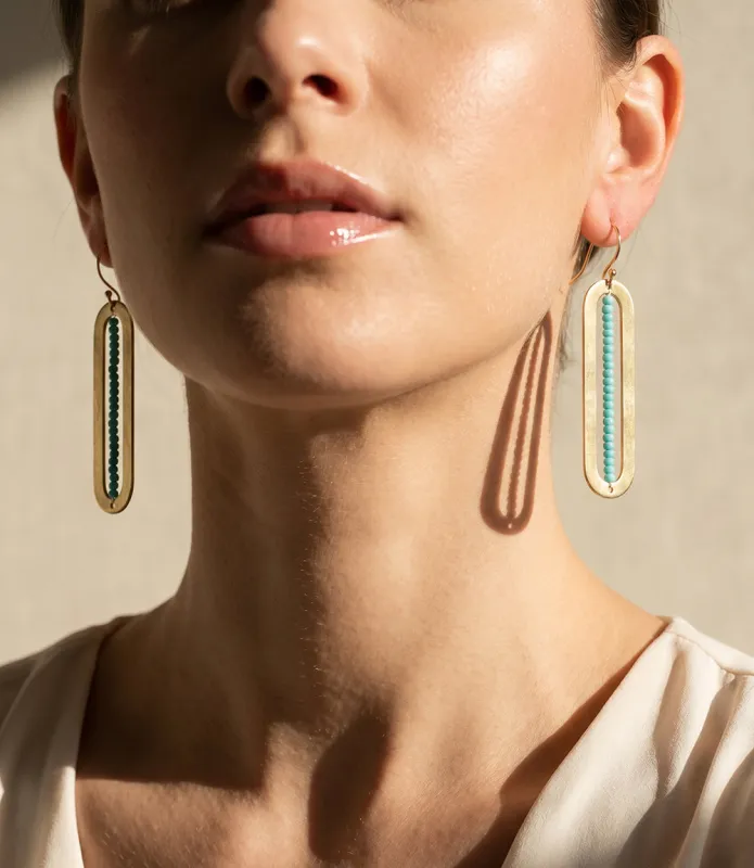 Beaded Oval Earrings made by Karen Kane