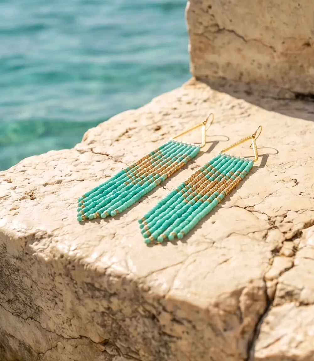 Triangle Beaded Earrings sold by Karen Kane product image thumbnail 3