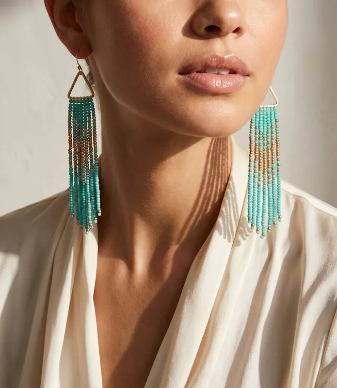 Triangle Beaded Earrings made by Karen Kane