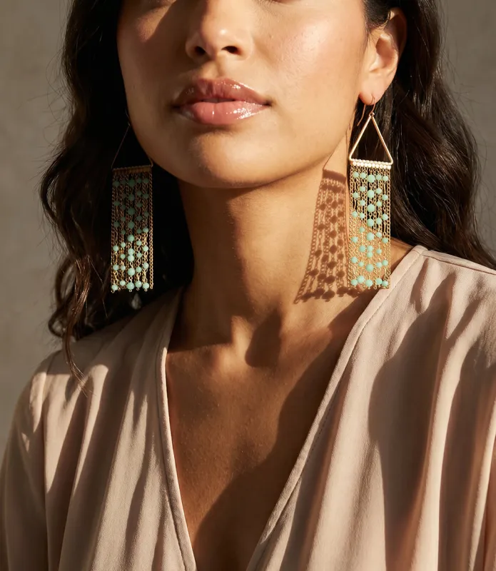 Dangling Gemstone Bead Earrings made by Karen Kane