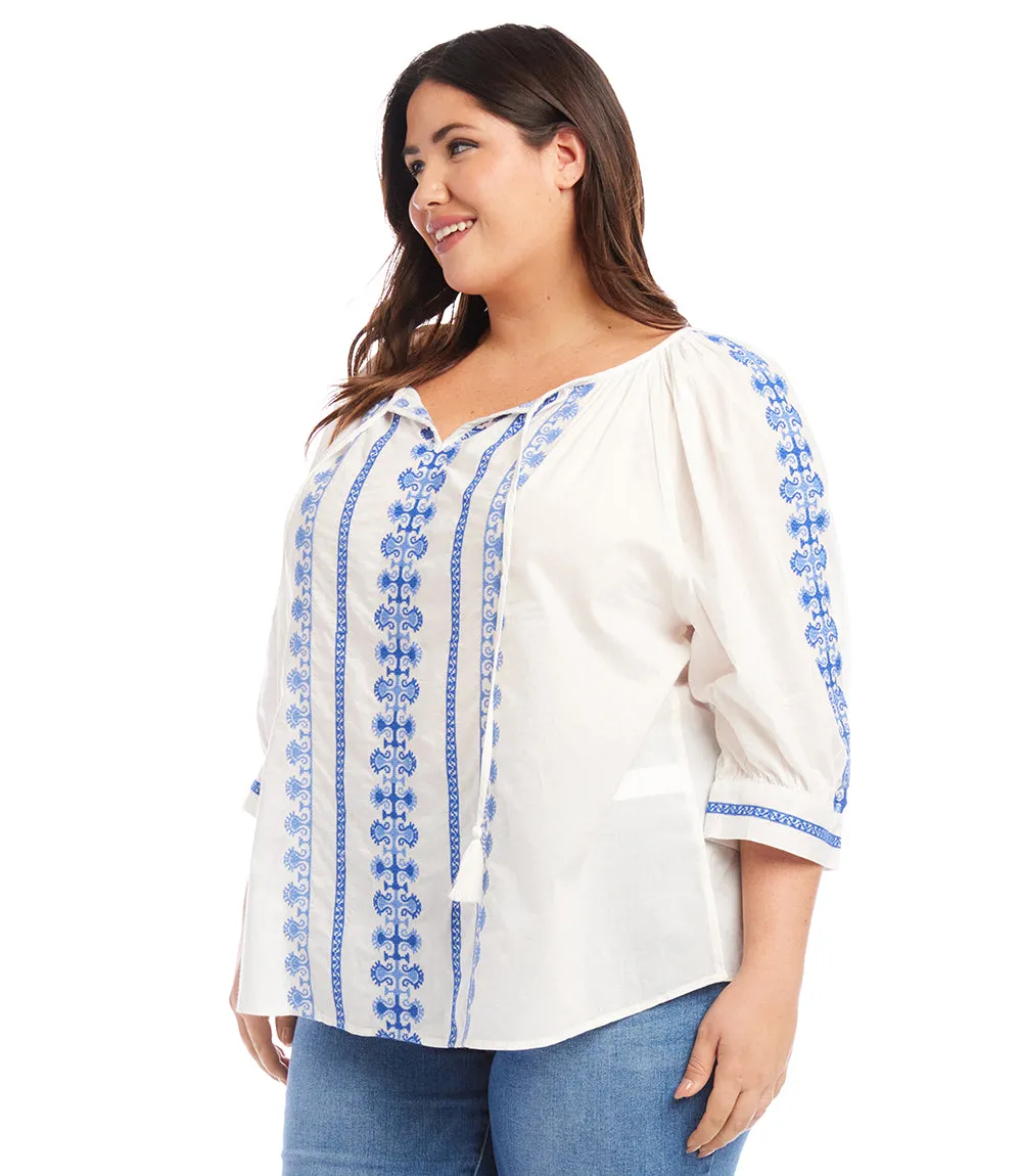 Plus Size Embroidered Top sold by Karen Kane product image thumbnail 3