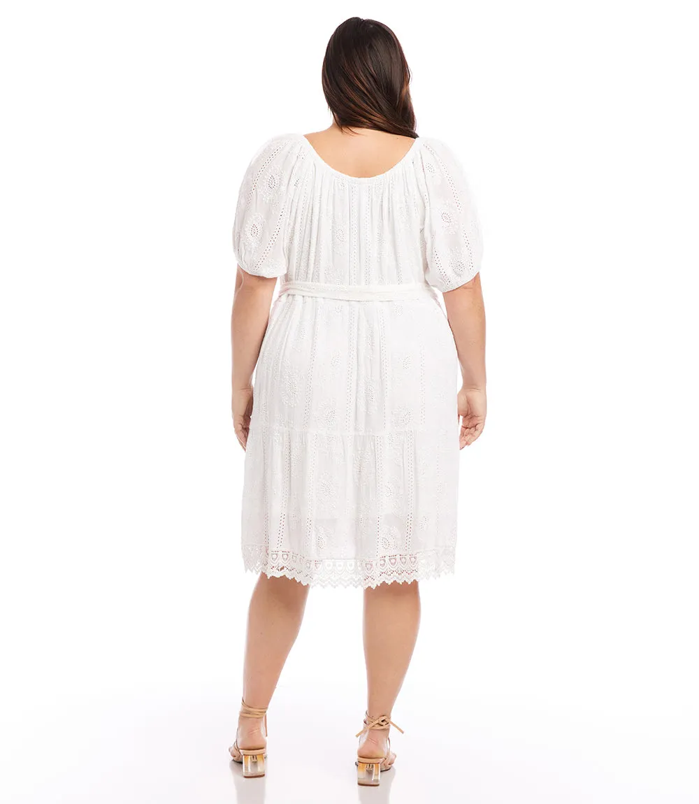 Plus Size Embroidered Puff Sleeve Dress sold by Karen Kane product image thumbnail 4