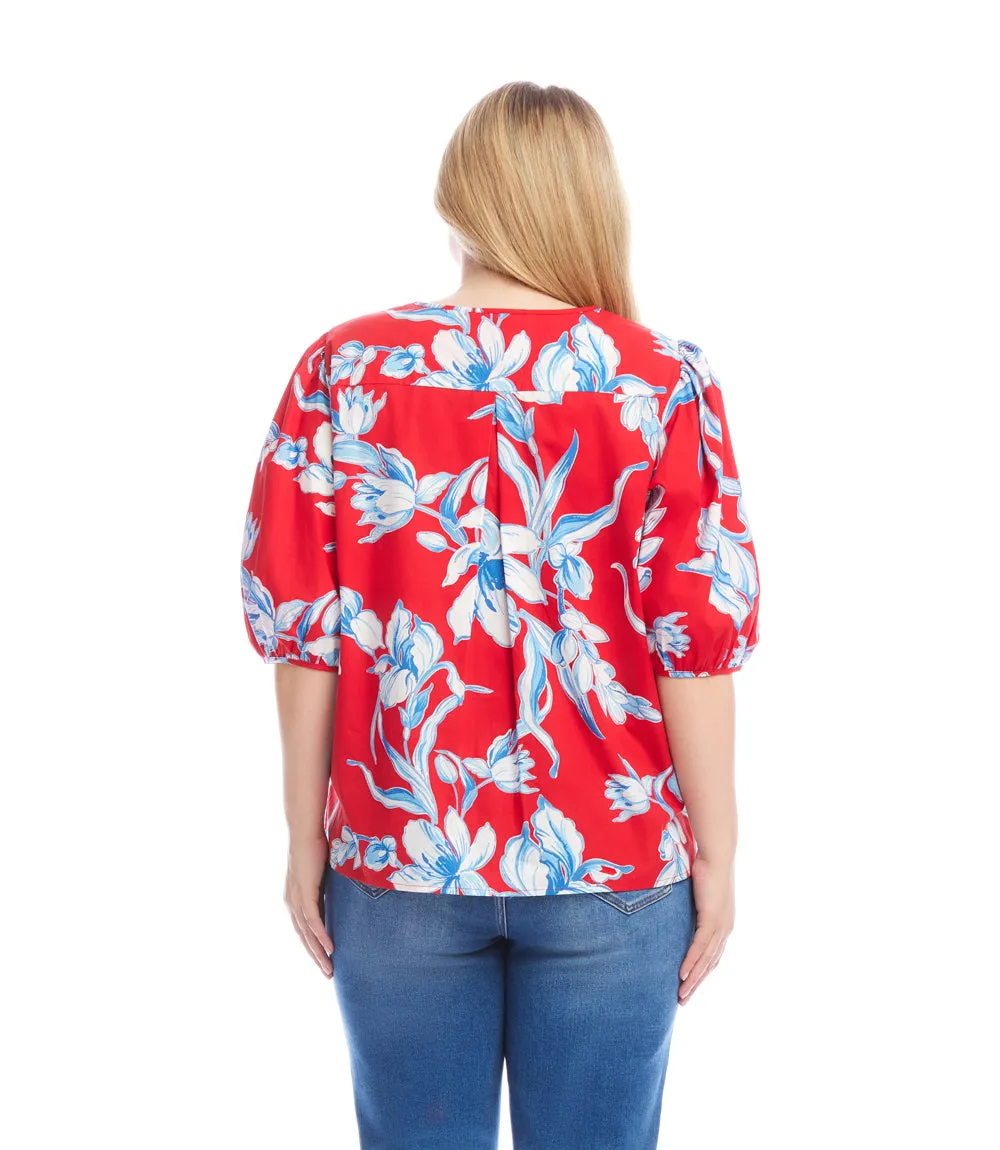 Plus Size Puff Sleeve Button-Front Shirt sold by Karen Kane product image thumbnail 3