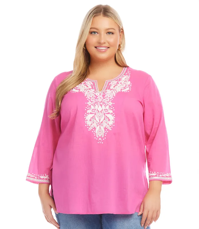Plus Size Embroidered Tunic made by Karen Kane