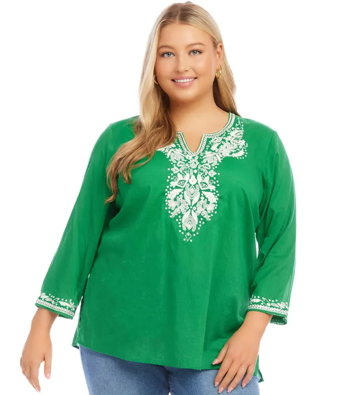 Plus Size Embroidered Tunic made by Karen Kane