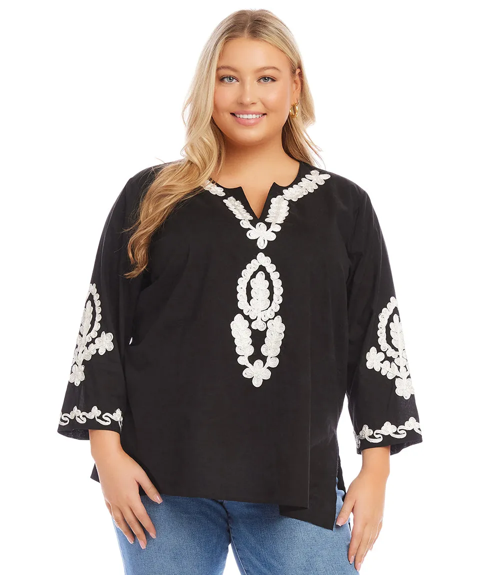 Plus Size Embroidered Tunic sold by Karen Kane