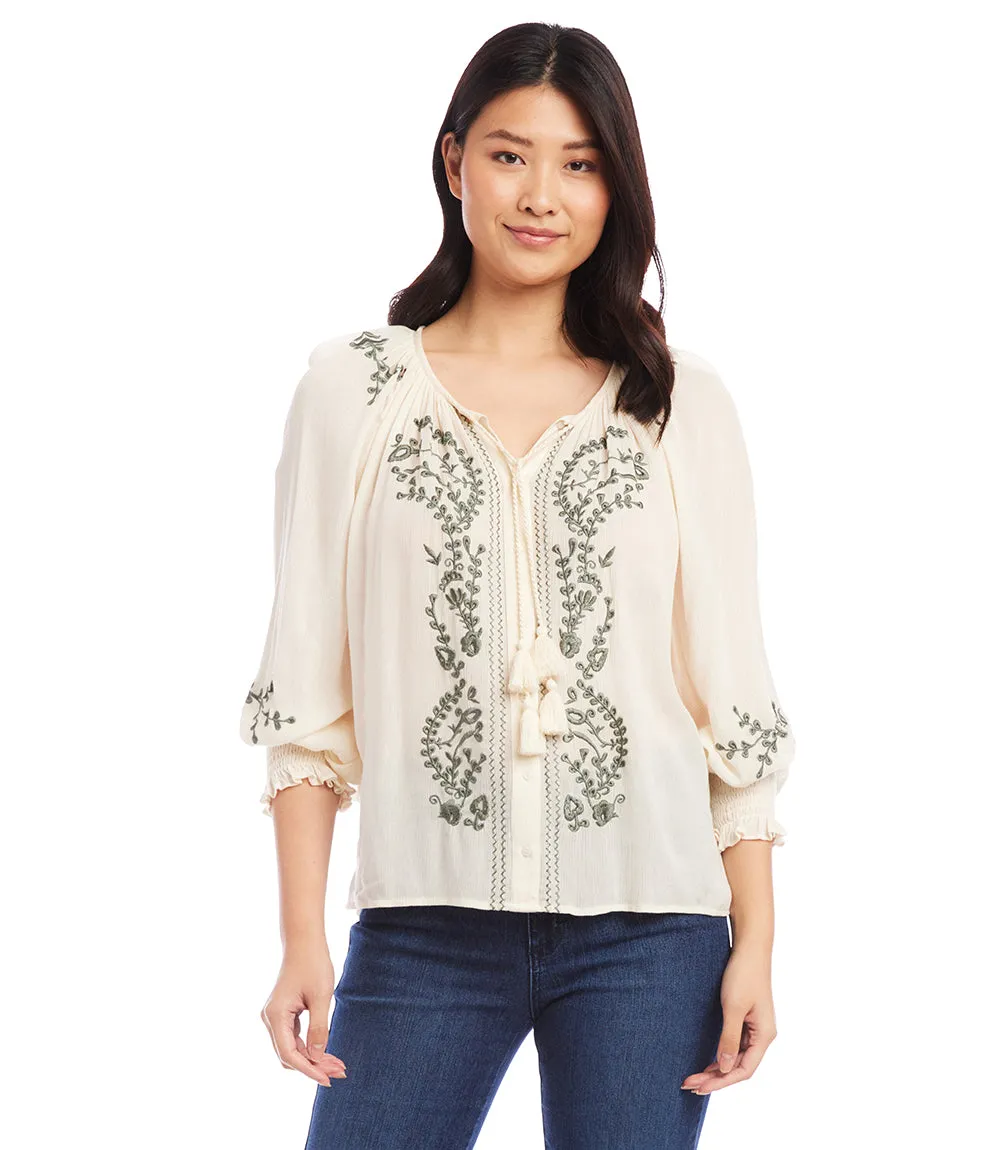 Embroidered Peasant Top sold by Karen Kane product image thumbnail 2