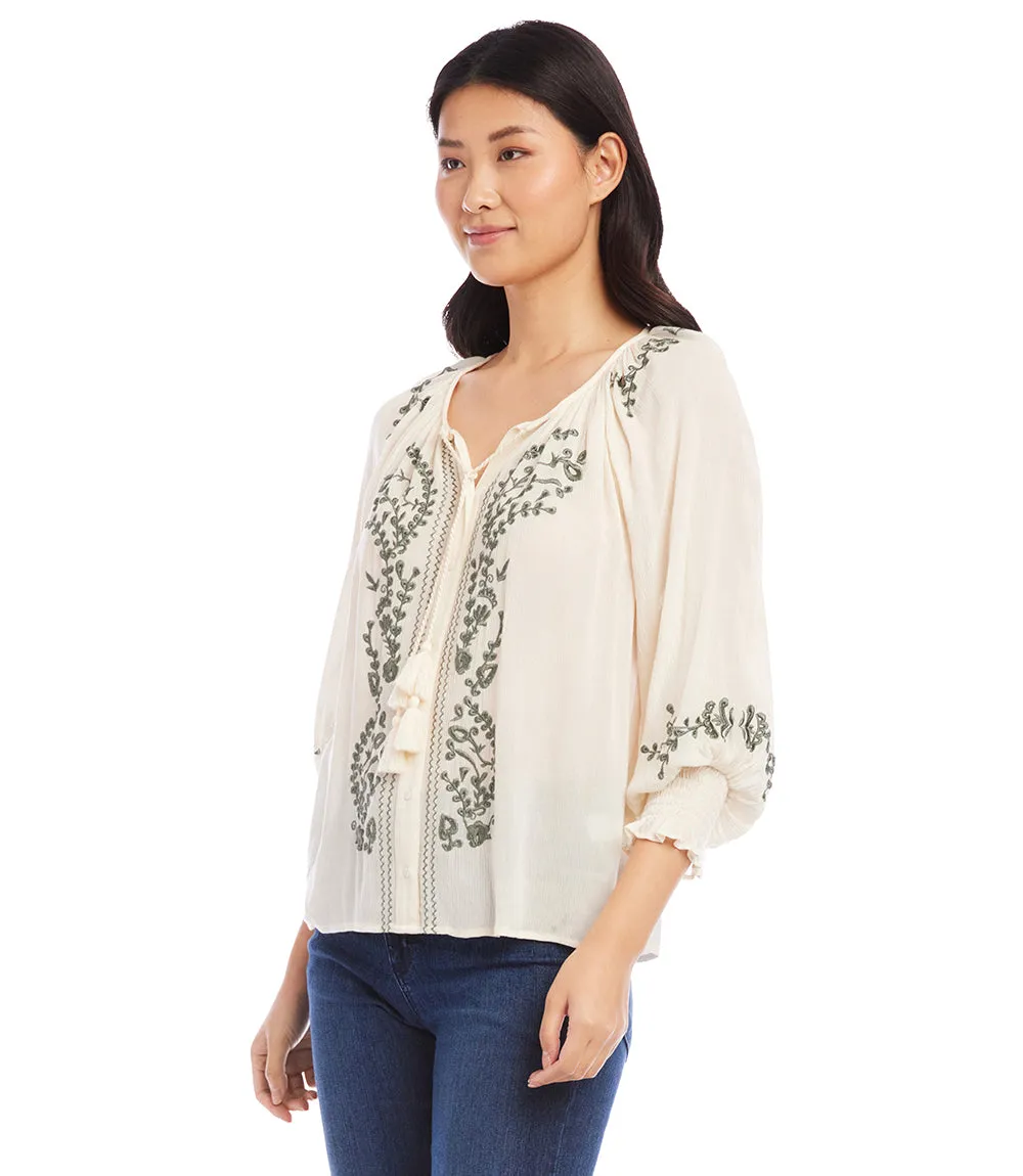 Embroidered Peasant Top sold by Karen Kane product image thumbnail 4
