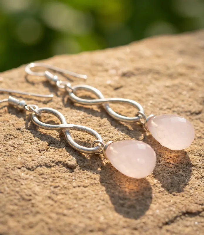 Pink Opal Twist Earrings made by Karen Kane