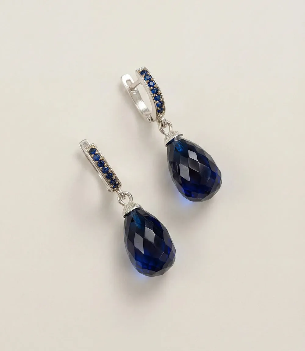 Sapphire Stone Huggie Earrings sold by Karen Kane product image thumbnail 5