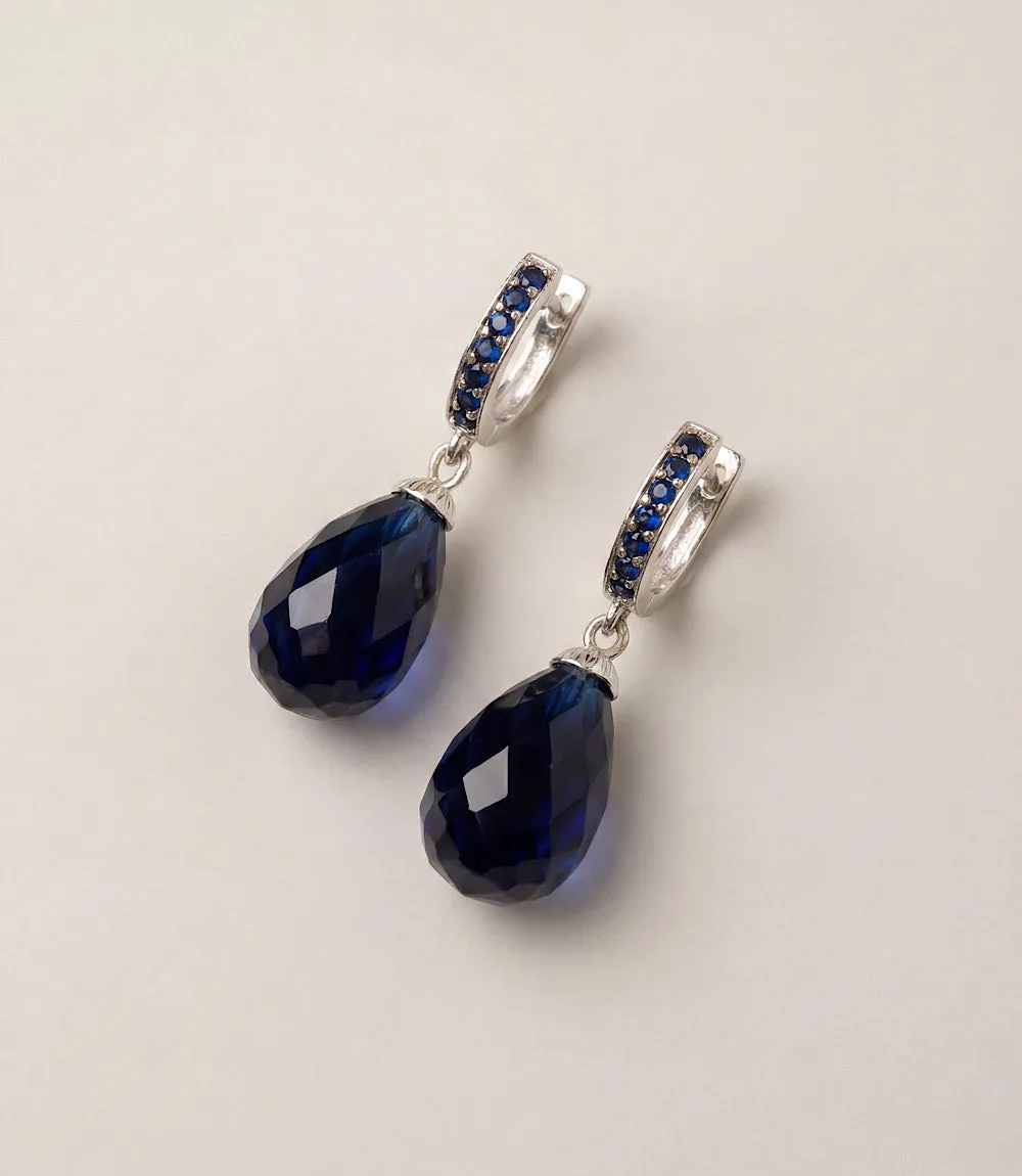 Sapphire Stone Huggie Earrings sold by Karen Kane product image thumbnail 3