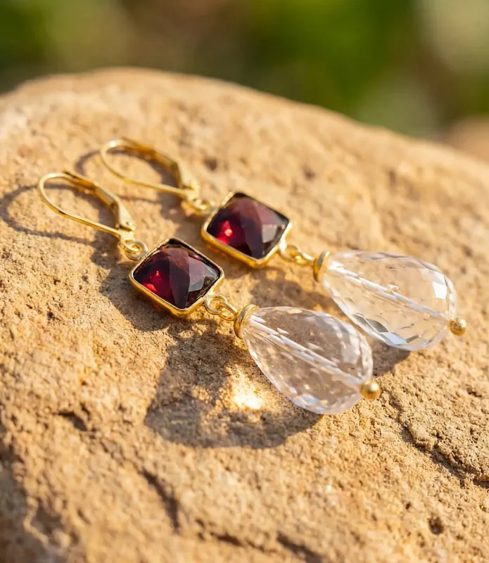 Tigers Eye And Crystal Earrings made by Karen Kane