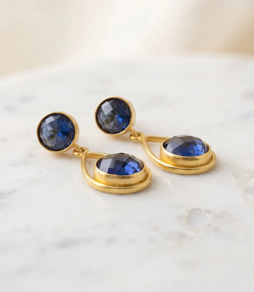 Sapphire Crystal Teardrop Earrings sold by Karen Kane product image thumbnail 2
