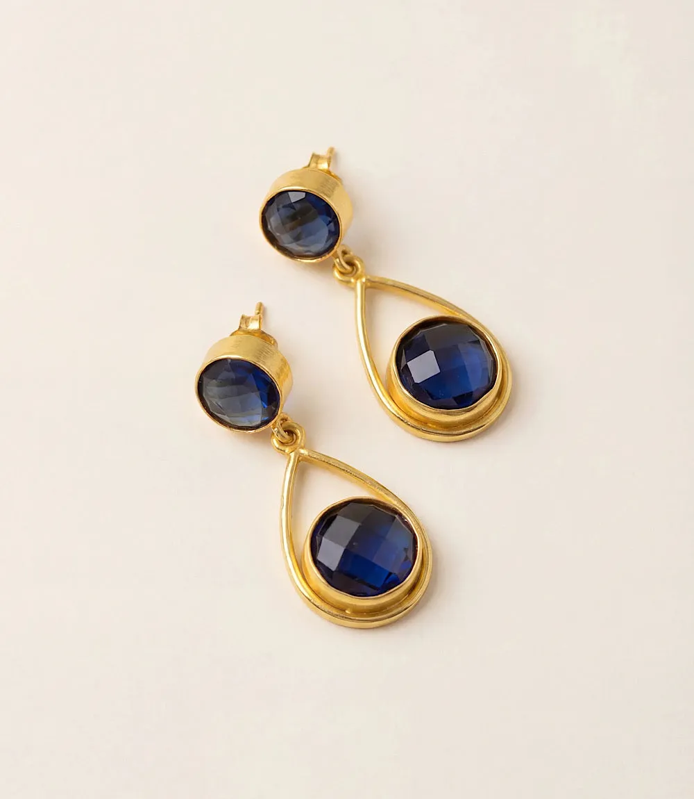 Sapphire Crystal Teardrop Earrings sold by Karen Kane product image thumbnail 3