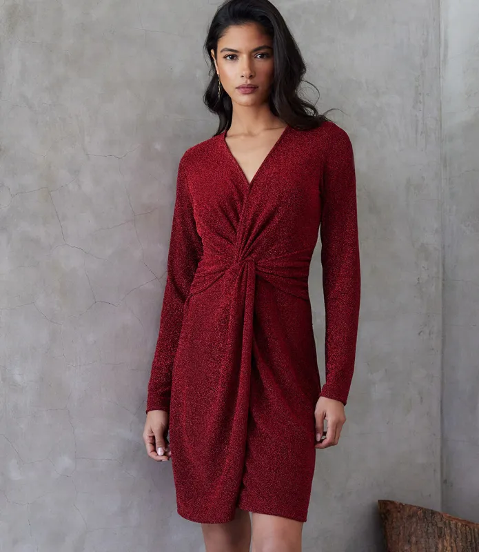 Twist Front Metallic Dress made by Karen Kane