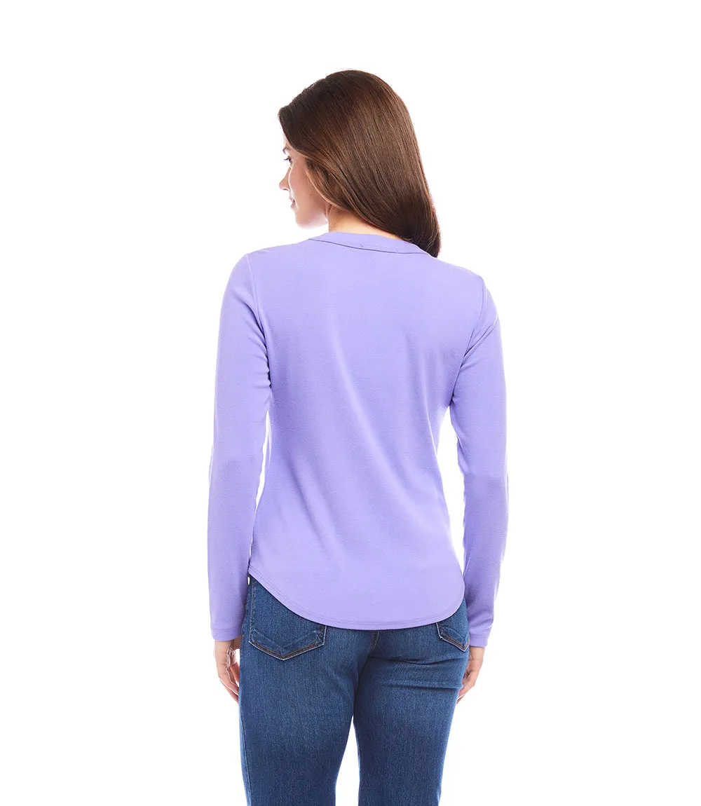 Long Sleeve Crew Neck Tee sold by Karen Kane product image thumbnail 3