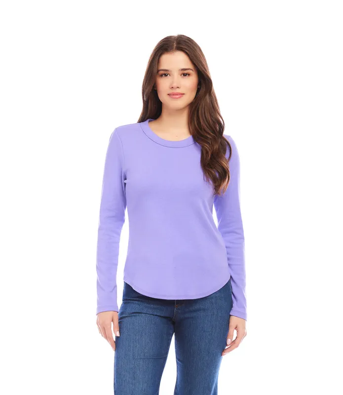 Long Sleeve Crew Neck Tee made by Karen Kane
