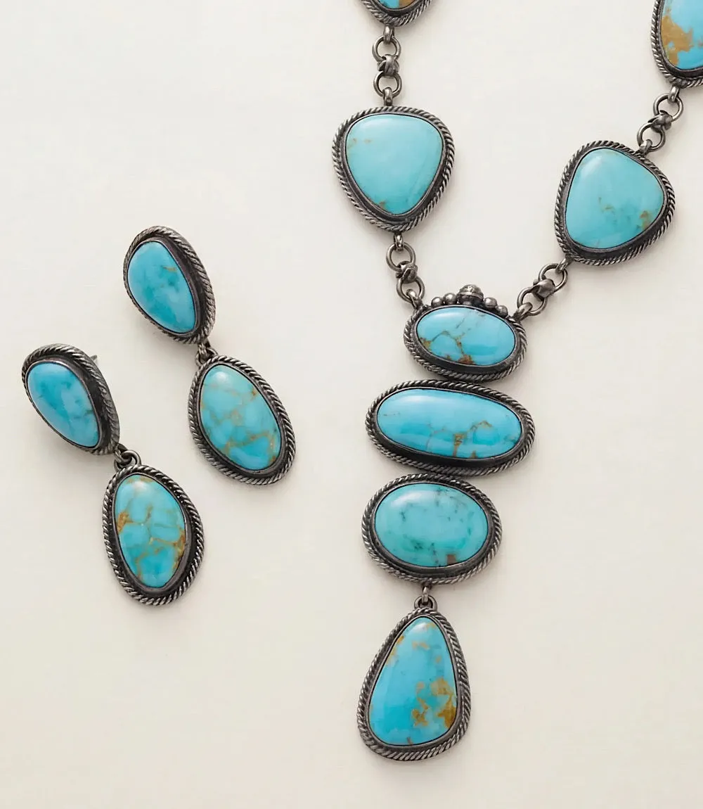 Kingman Turquoise Necklace And Earring Set sold by Karen Kane product image thumbnail 5