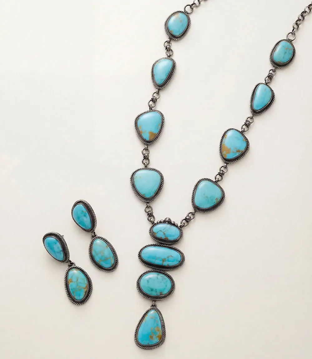 Kingman Turquoise Necklace And Earring Set sold by Karen Kane product image thumbnail 3