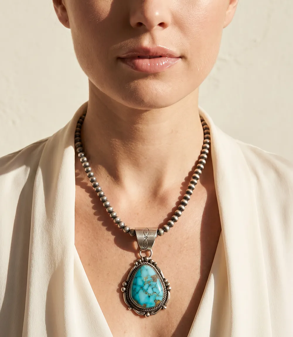 Embellished Turquoise Pendant Necklace sold by Karen Kane product image thumbnail 3